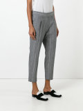 cropped pinstriped trousers