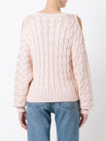 cold sleeve cable knit jumper