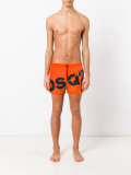 slanted logo swim shorts