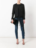 pom pom trimmed blazer