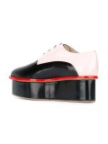 colour block lace-up shoes