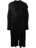 draped front pleated coat