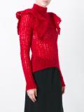 ruffled shoulders turtleneck jumper