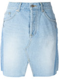 front slit denim skirt