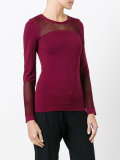 Cherry seamless mesh top