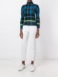 'Tartan' high neck knitted top