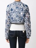 floral lace bomber jacket