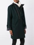 leather trimmed coat