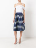 gathered striped skirt