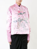 floral embroidery bomber jacket