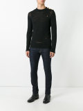embossed striped jumper