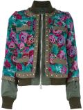 floral jacquard bomber