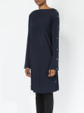button seam long knitted top