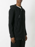 open seam zipped hoodie