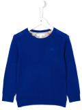 checked elbow patch jumper