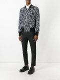 brushstroke print bomber jacket