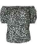 off-shoulders leopard print blouse