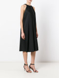 pleated knee length dress
