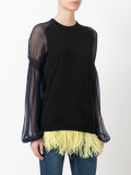 feather trim top