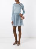 bird motif dress