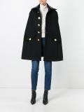 embellished collar grosgrain cape