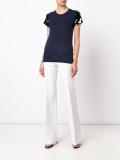 sequined sleeve T-shirt