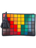 pixel tassel-zip clutch