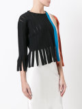 stripe fringe detail sweater
