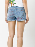 doddle print denim shorts