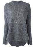 melange shirt tail sweater 