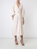 'Stretch Crepe V-neck Belted' dress