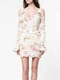 floral print ruched mini dress 
