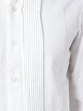 mandarin collar pleated shirt