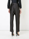 pleated trim pants 