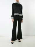 front flap flared trousers 