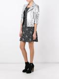 metallic biker jacket