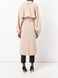 draped twill trench coat 