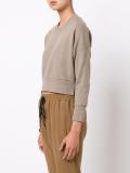 contrast stripe cropped sweatshirt