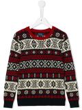 crew neck intarsia jumper