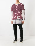 stained striped destroyed T-shirt