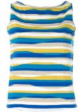 striped paneled knit top
