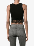 ribbed lace cropped top