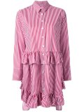 striped ruffle detail tunic top