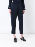 satin cropped trousers