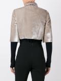 velvet effect cropped jacket