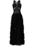 lace fringed maxi dress