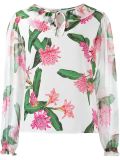 front lace up floral tunic