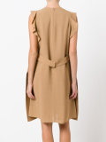 sleeveless ruffle trim dress