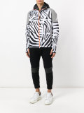 zebra print zip hoodie