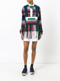 patchwork detail shirt dress